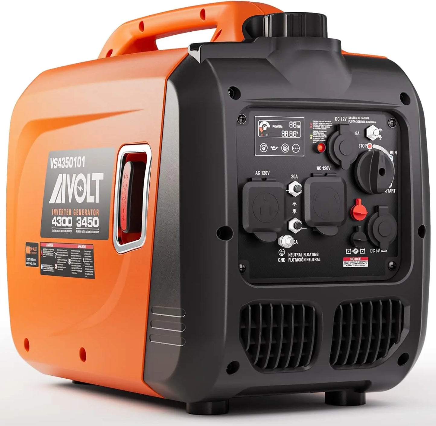 Inverter Generator 4300W Gas Powered Portable Generator Super Quiet Outdoor Generator RV Ready for Camping Tools and Home